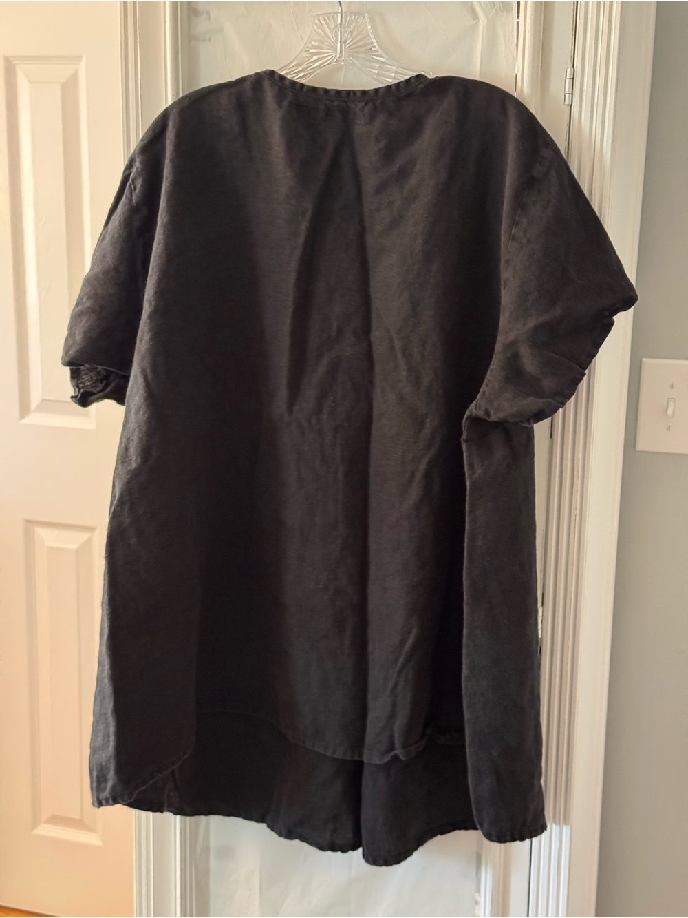 FLAX Women's Short Sleeve Linen Tunic - Black Size 3G/XXXL - Picture 3 of 3